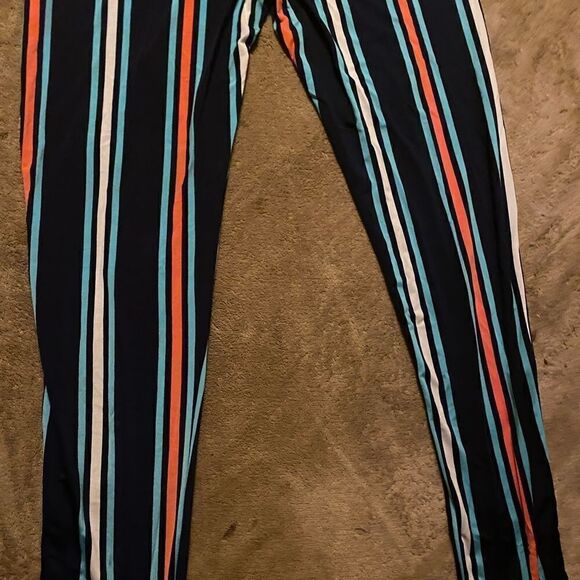 Only one left size XL Womans Navy/Multi. Striped Long Jumpsuit - Picture 8 of 10